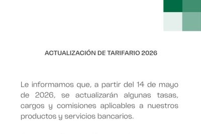 Actualización de Tarifario 2026